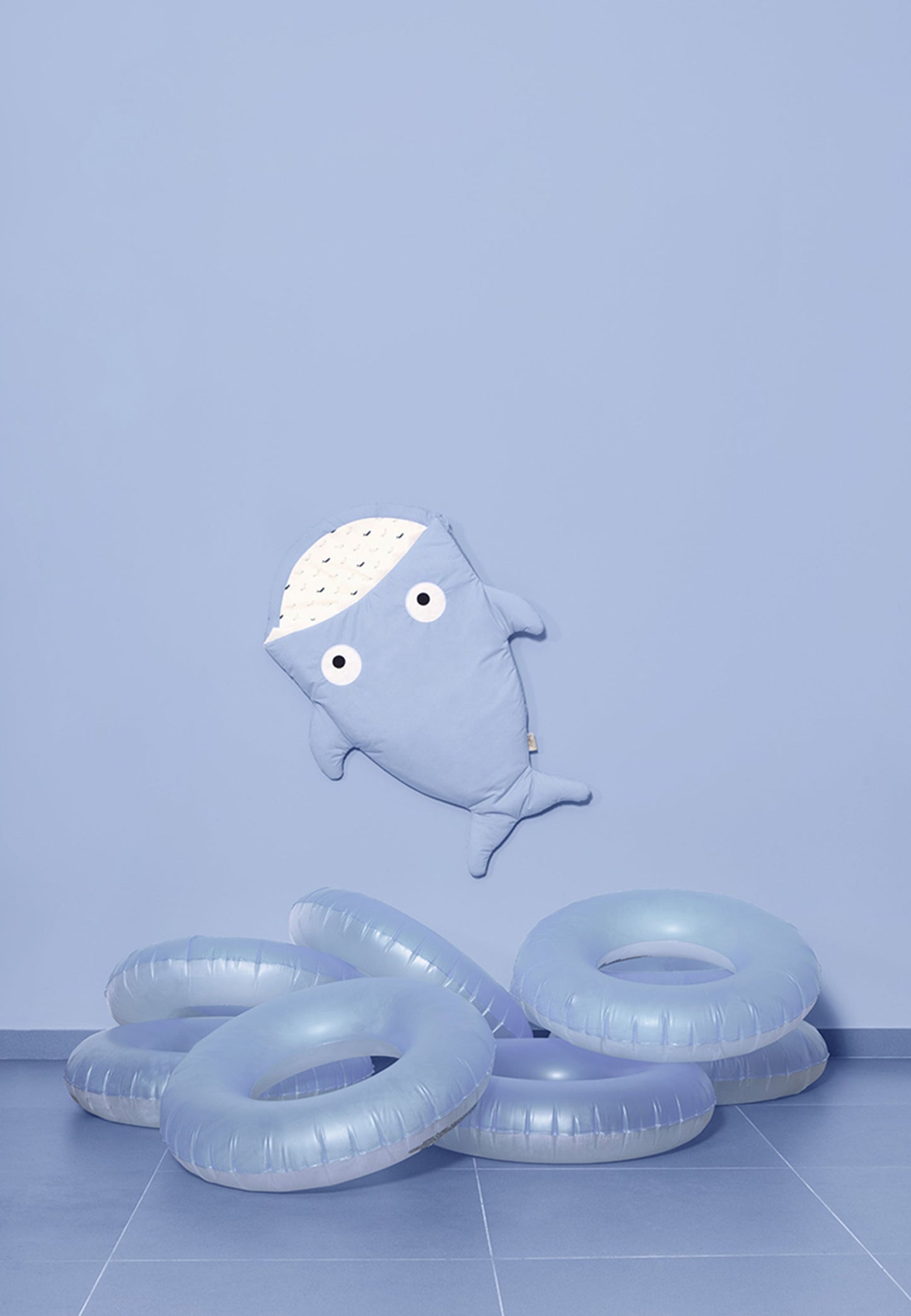 Saco Tiburón para bebé - Azul Celeste - Sharky Stripes