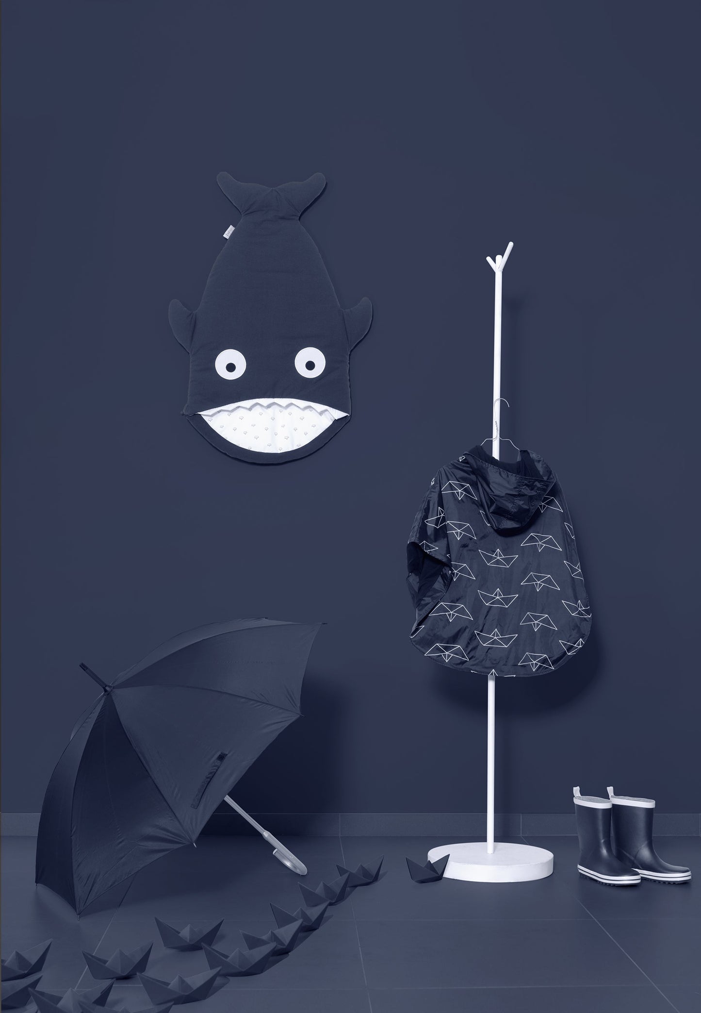 Saco Tiburón para bebé - Azul Marino - Barco papel AW25