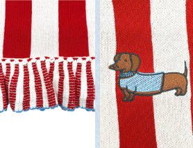 Manta 100% algodón - Funny Teckel Stripes