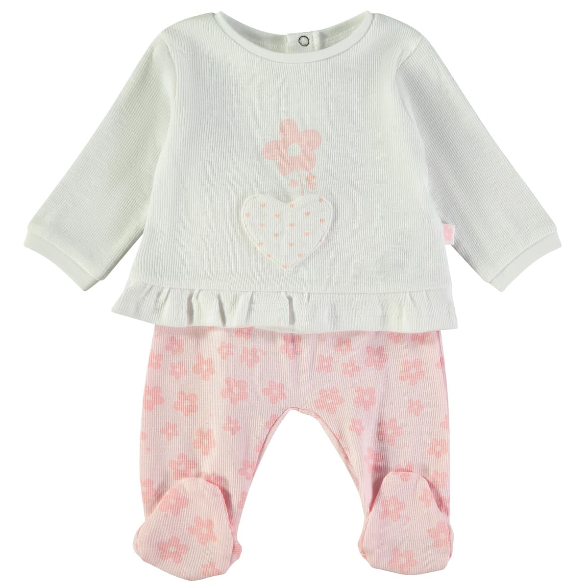 Pijama Baby Bol Fleece Best Friends com legging bege e t-shirt bordada 250003