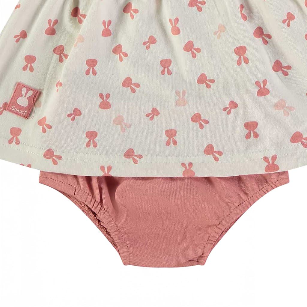 Vestido bebé algodón orgánico estampado con volantes y diadema Babybol 160443