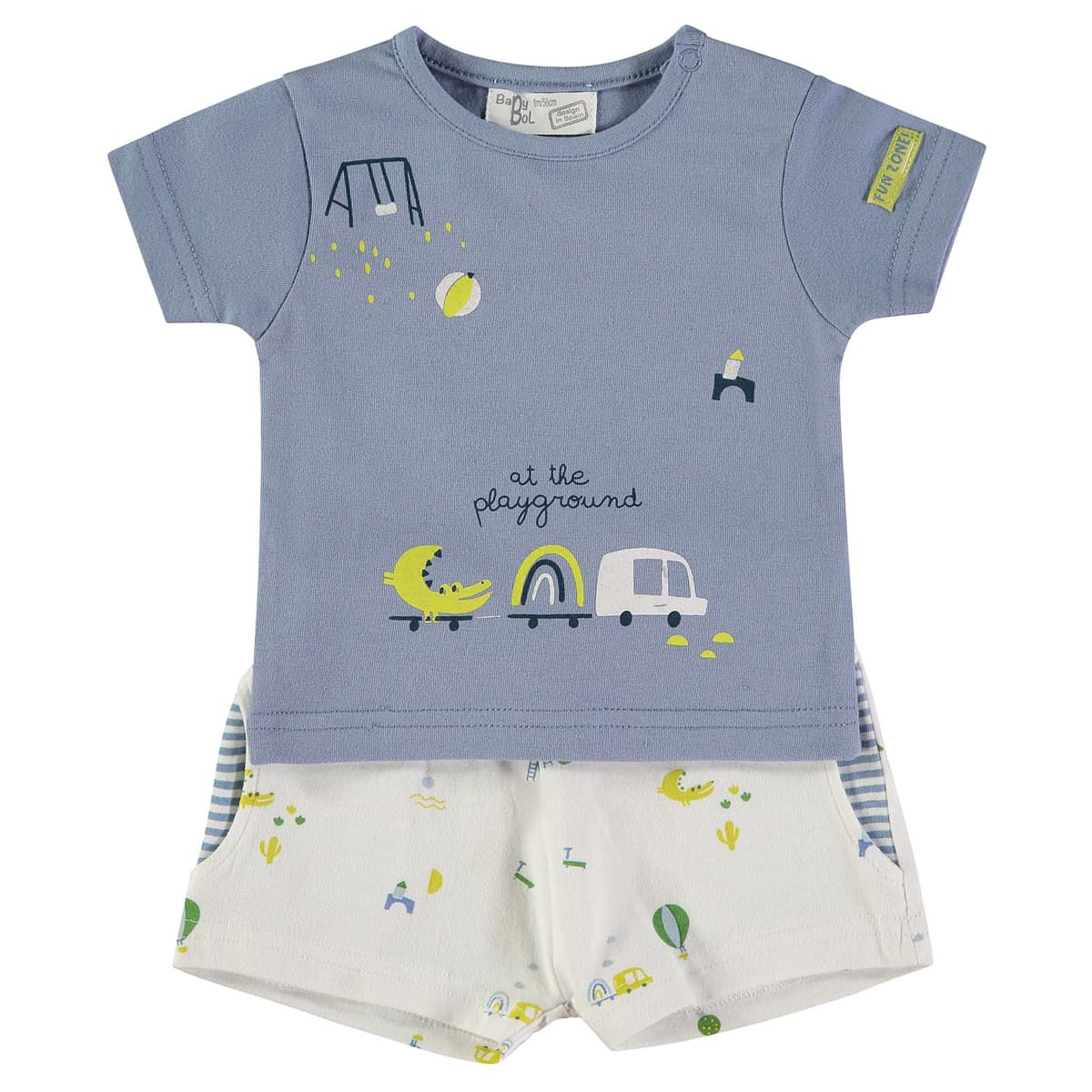 Conjunto bebé de verano con camiseta y pantalón corto playground Babybol 160834