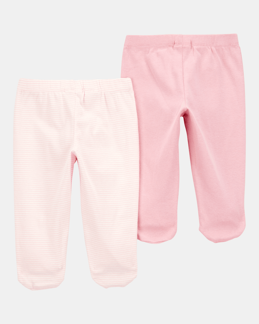 Pack dos pantalones algodón rosados
