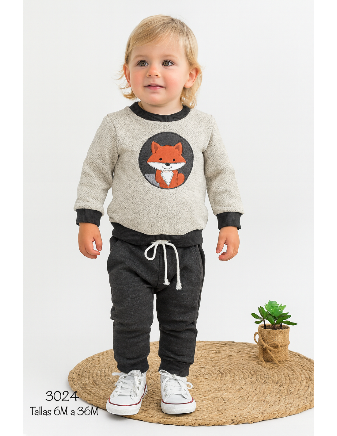 Conjunto bebé niño sudadera zorro DIVERCHIC 522103024