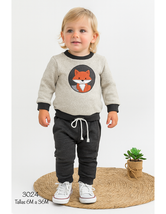 Conjunto bebé niño sudadera zorro DIVERCHIC 522103024
