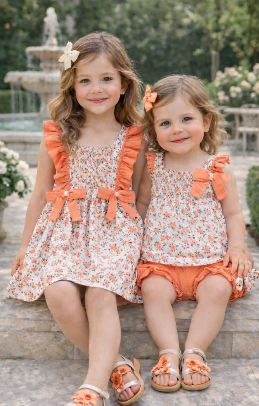 Conjunto bebé niño Alma Petit salmón flores 622005001