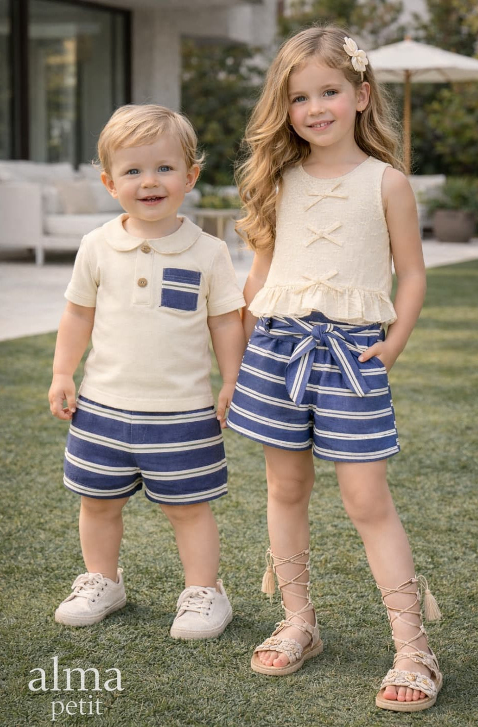 Conjunto niña short Alma Petit Bordado Inglés 622005024