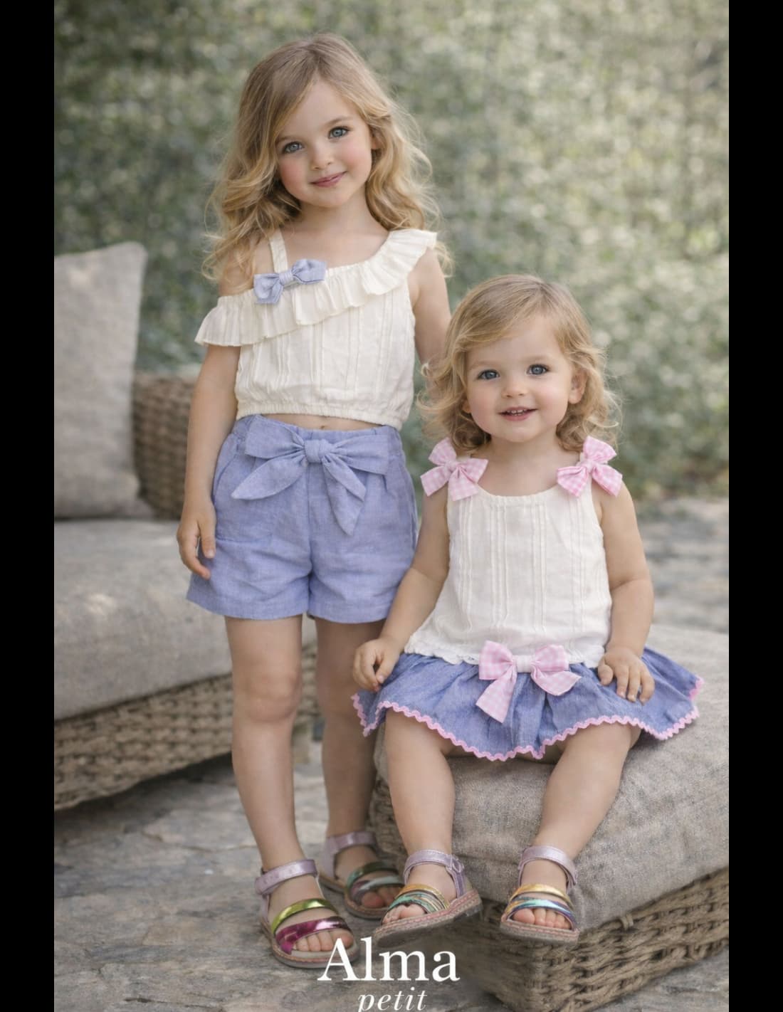 Conjunto niña plumeti con top y short 622005020 ALMA PETIT – Elegante, fresco y cómodo para verano