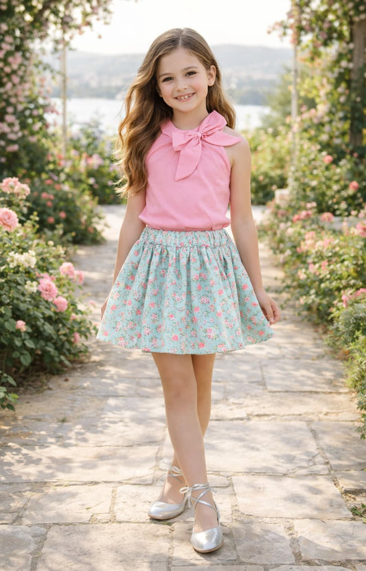 Conjunto Niña Falda Floral 622005022 – Alma Petit