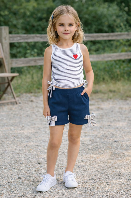 Conjunto niña rayas top y short – Cala Kids 622000010