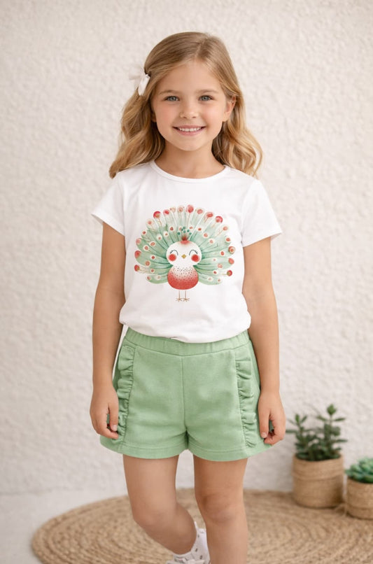 Conjunto niña rib camiseta y short – Cala Kids 622000013