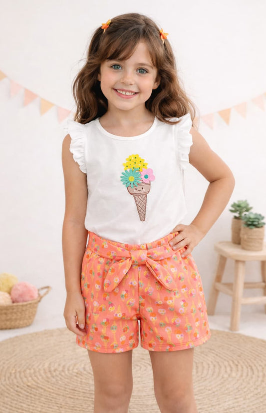 Conjunto niña camiseta y short helados – Diverchic 622004007