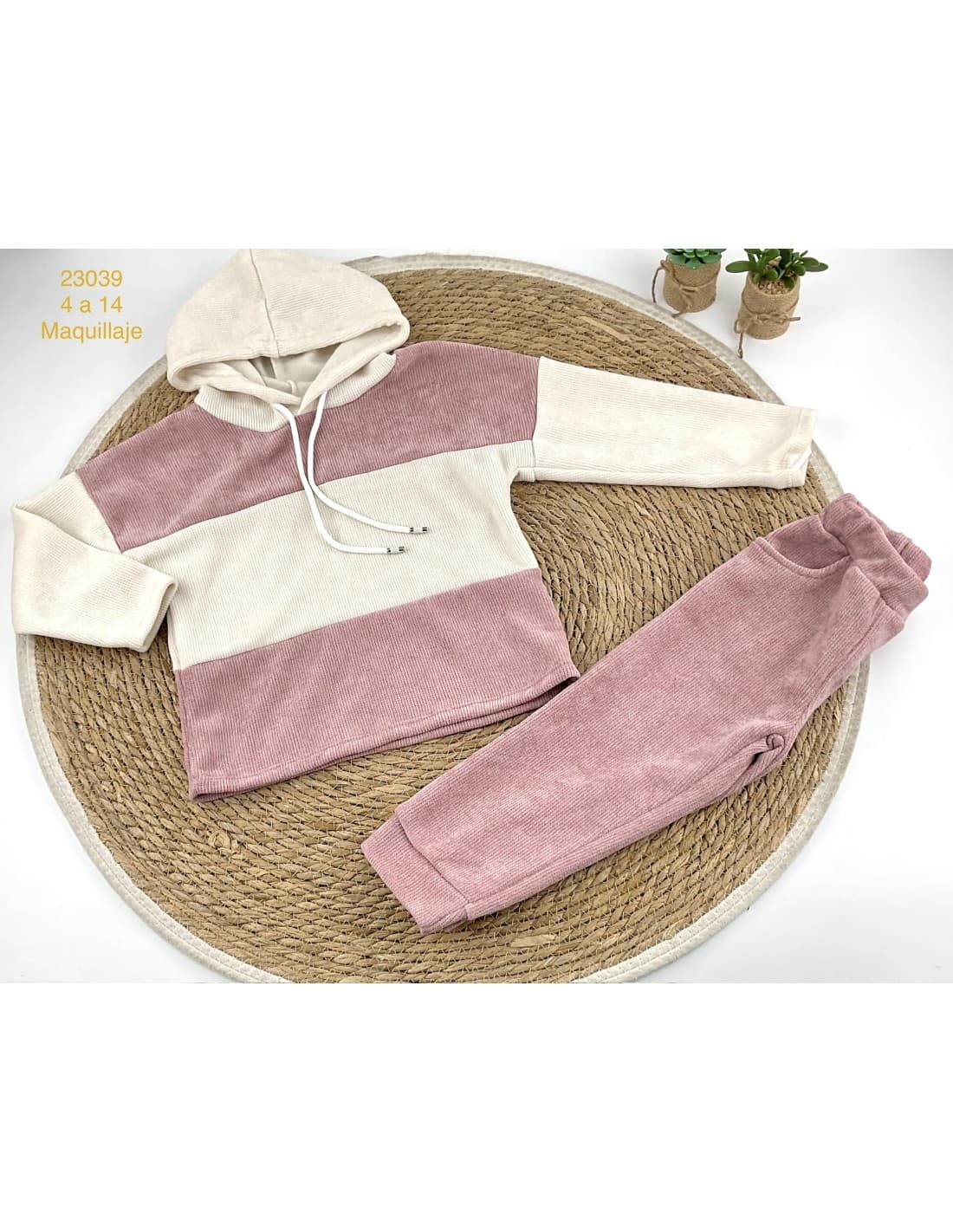 Conjunto chándal niña con capucha rayas 522123039