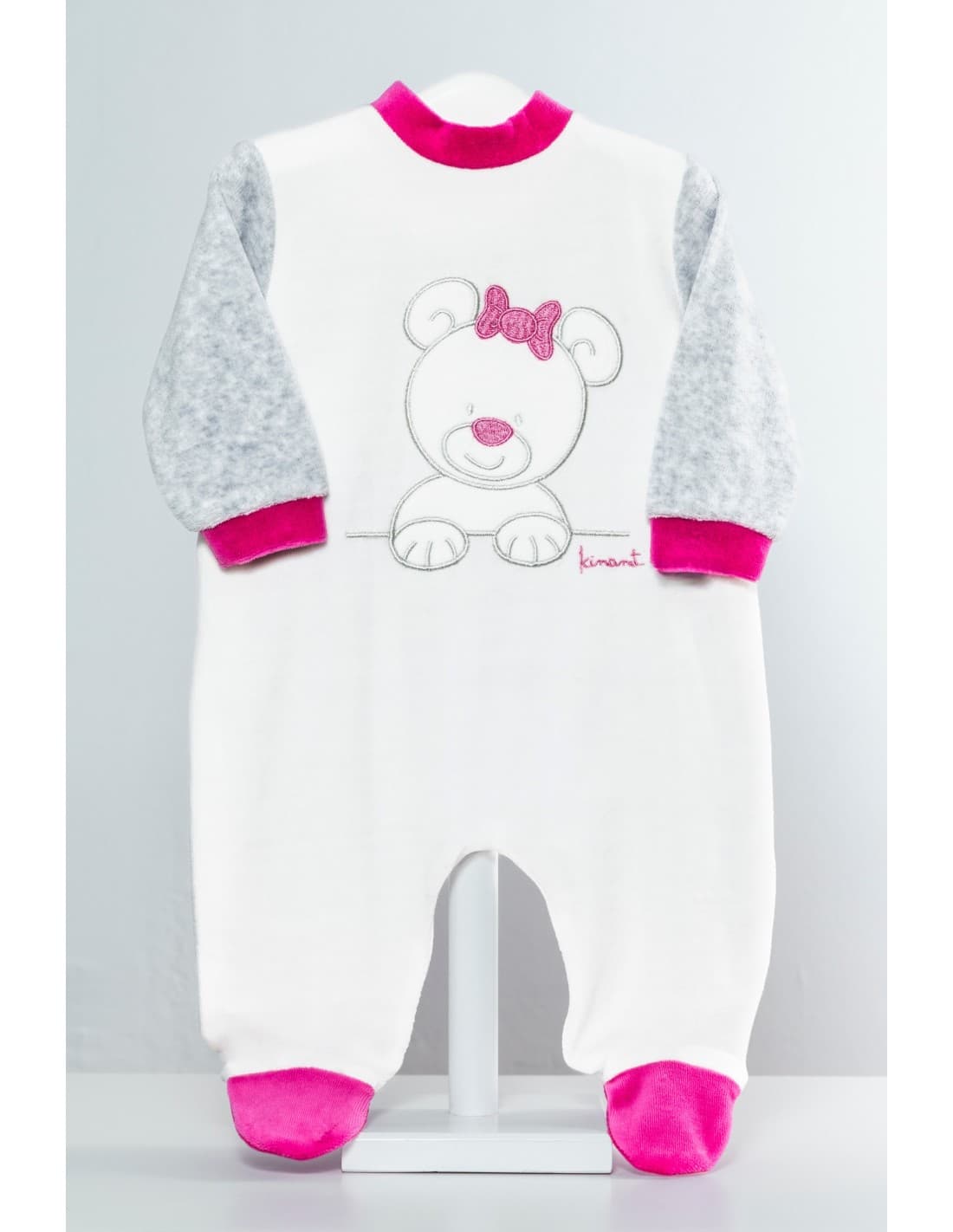 Pelele bebé niña tundosado osita Kinanit 521100012 Dulce, suave y cómodo