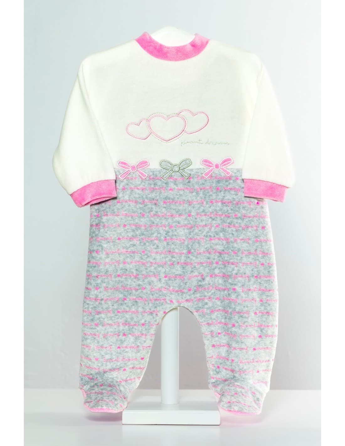 Pelele bebé niña tundosado Kinanit 521100014 Suavidad, calidez y diseño dulce