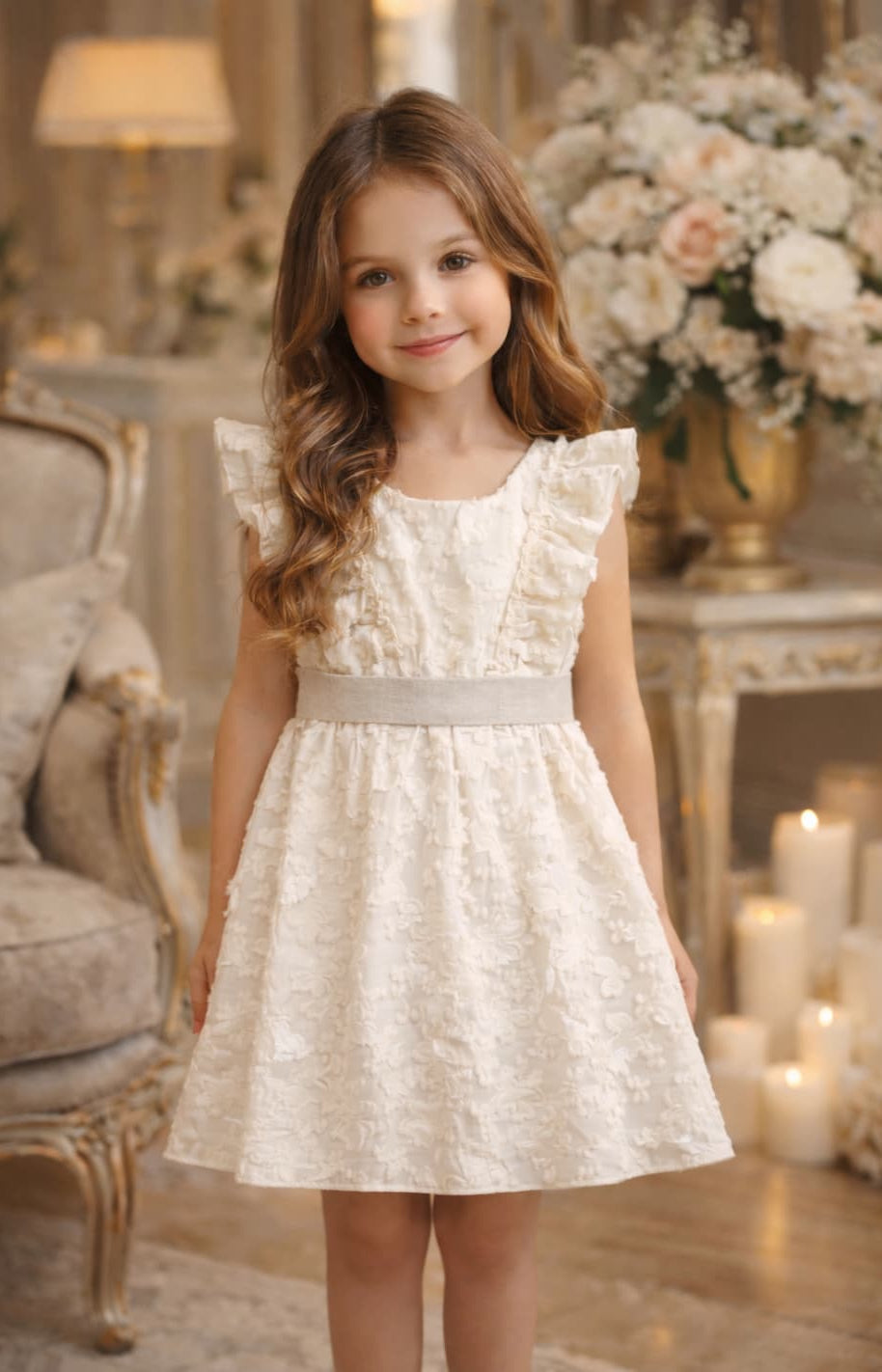 Vestido Niña Textura Floral 622005035 – Alma Petit