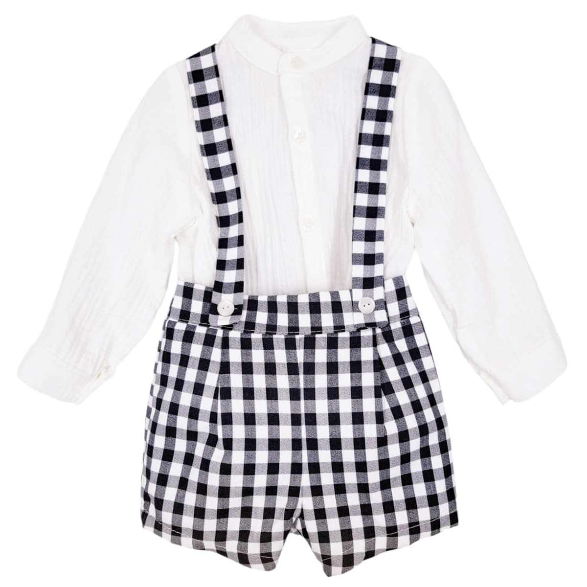 Conjunto pinocho cuadros blancos para bebé BABY FERR 24357