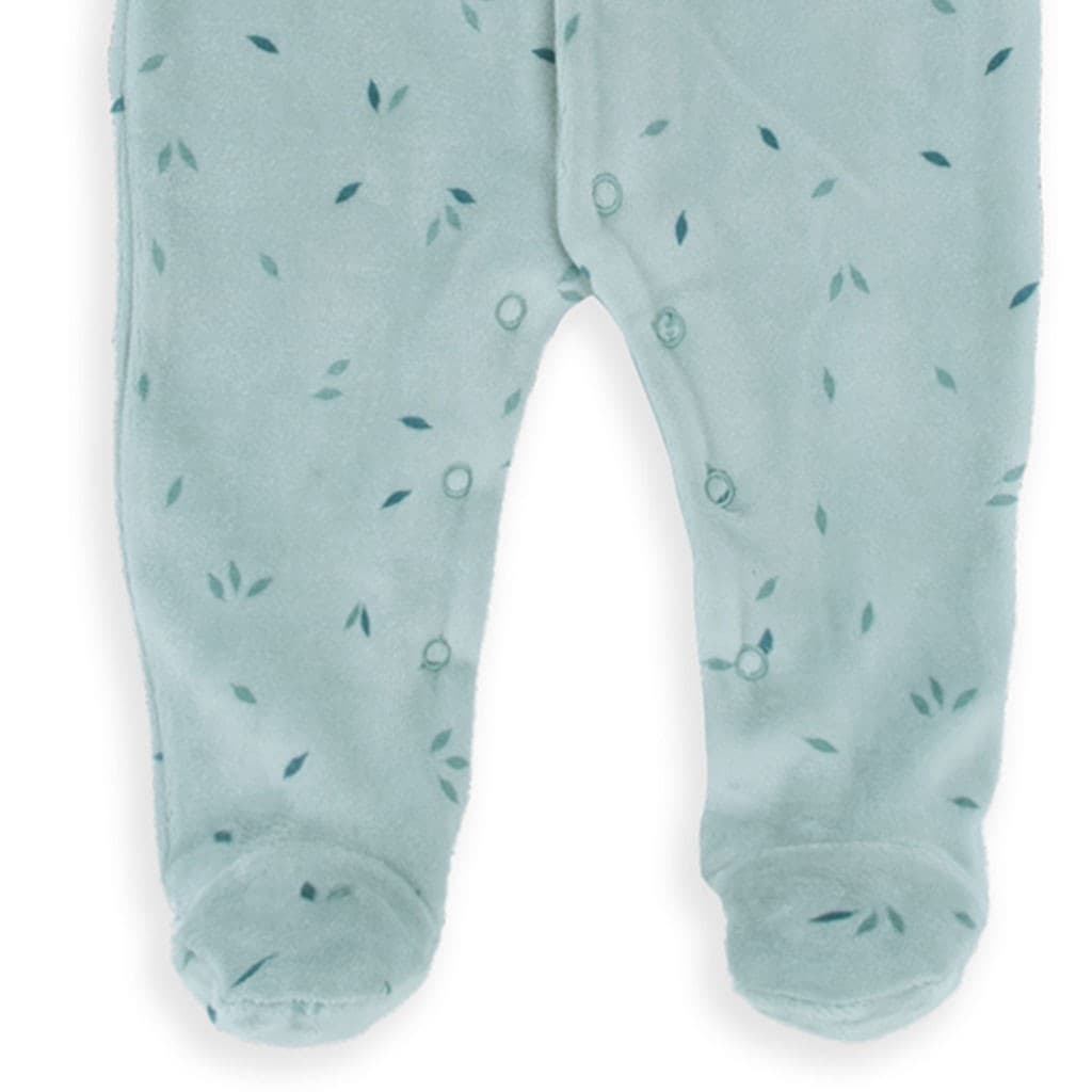 Pijama Baby Bol para bebé em veludo verde água com fecho lateral 250048