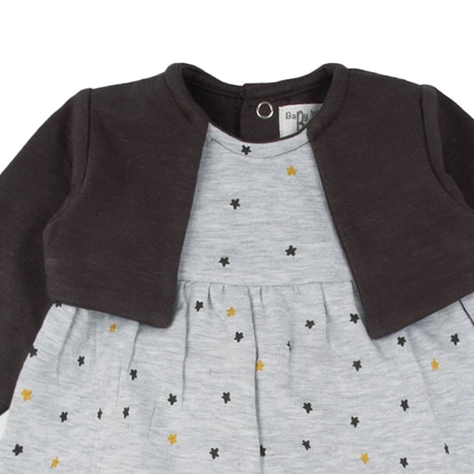 Conjunto bebé vestido cinzento com casaco e faixa Baby Bol 250836