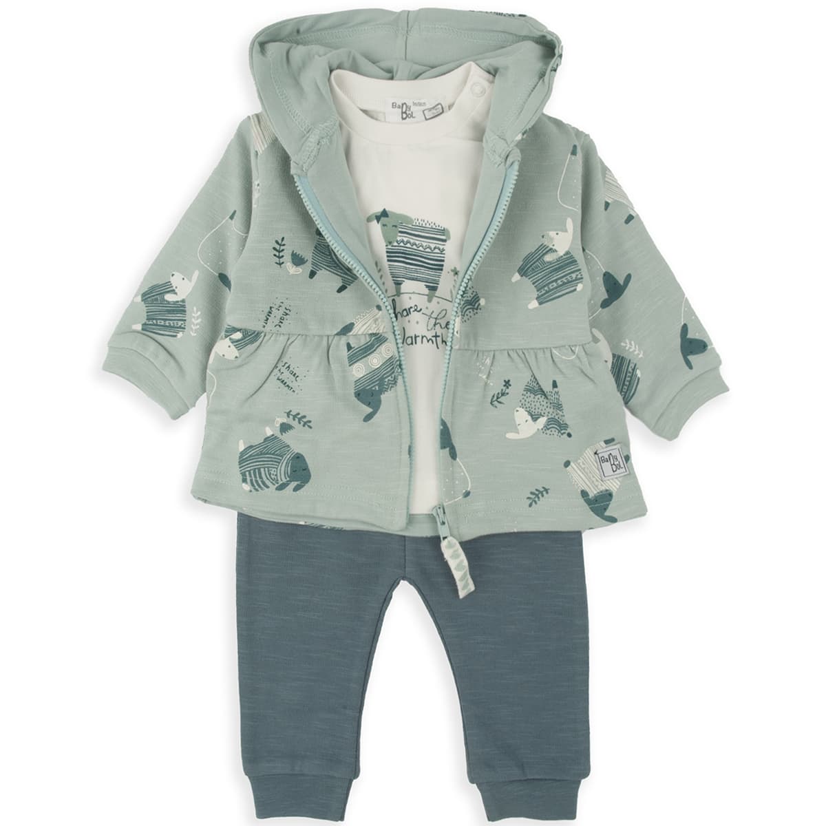 Conjunto pantalón y chaqueta tres piezas de bebé BABYBOL 250843