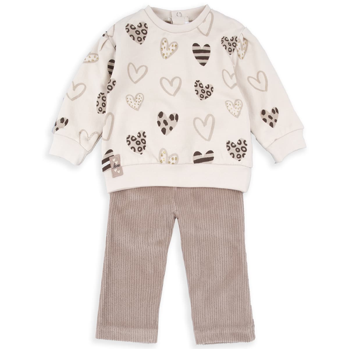 Conjunto niña con sudadera lazo y malla pata de gallo Babybol 251030