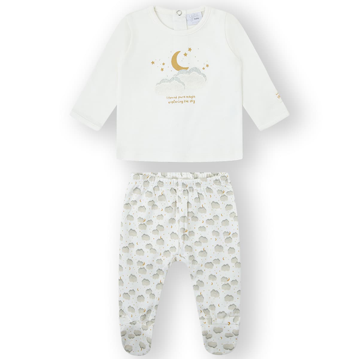 Ensemble 2 pièces Yatsi Baby 25200252 en coton Motif lune et nuages (0 à 6 mois)