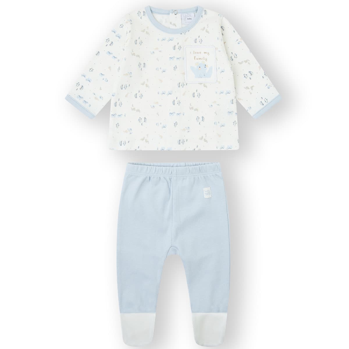 Conjunto 2 Piezas Yatsi Baby 25200256 Algodón Azul I love Family (0 a 6 meses)