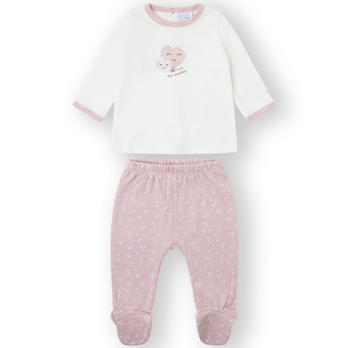 Conjunto 2 Piezas Yatsi Baby 25200261 Algodón Rosa Corazones (0 a 6 meses)