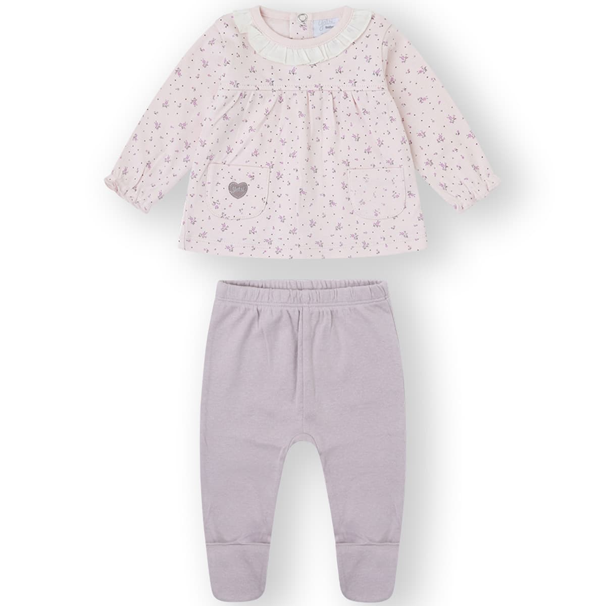 Conjunto 2 Piezas Yatsi Baby 25200262 Algodón Lila Floral (0 a 6 meses)
