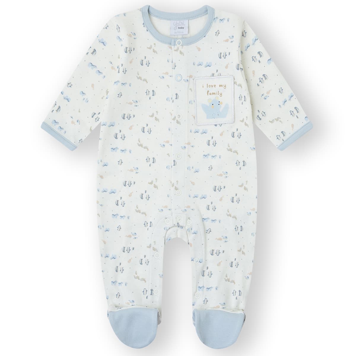 Pijama Yatsi Cotton Baby Ref. 25200356 Macacão de uma só peça com bolso bordado
