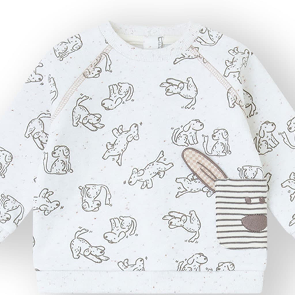 Chándal bebé estampado perritos Yatsi Sudadera y pantalón largo de algodón 25201023