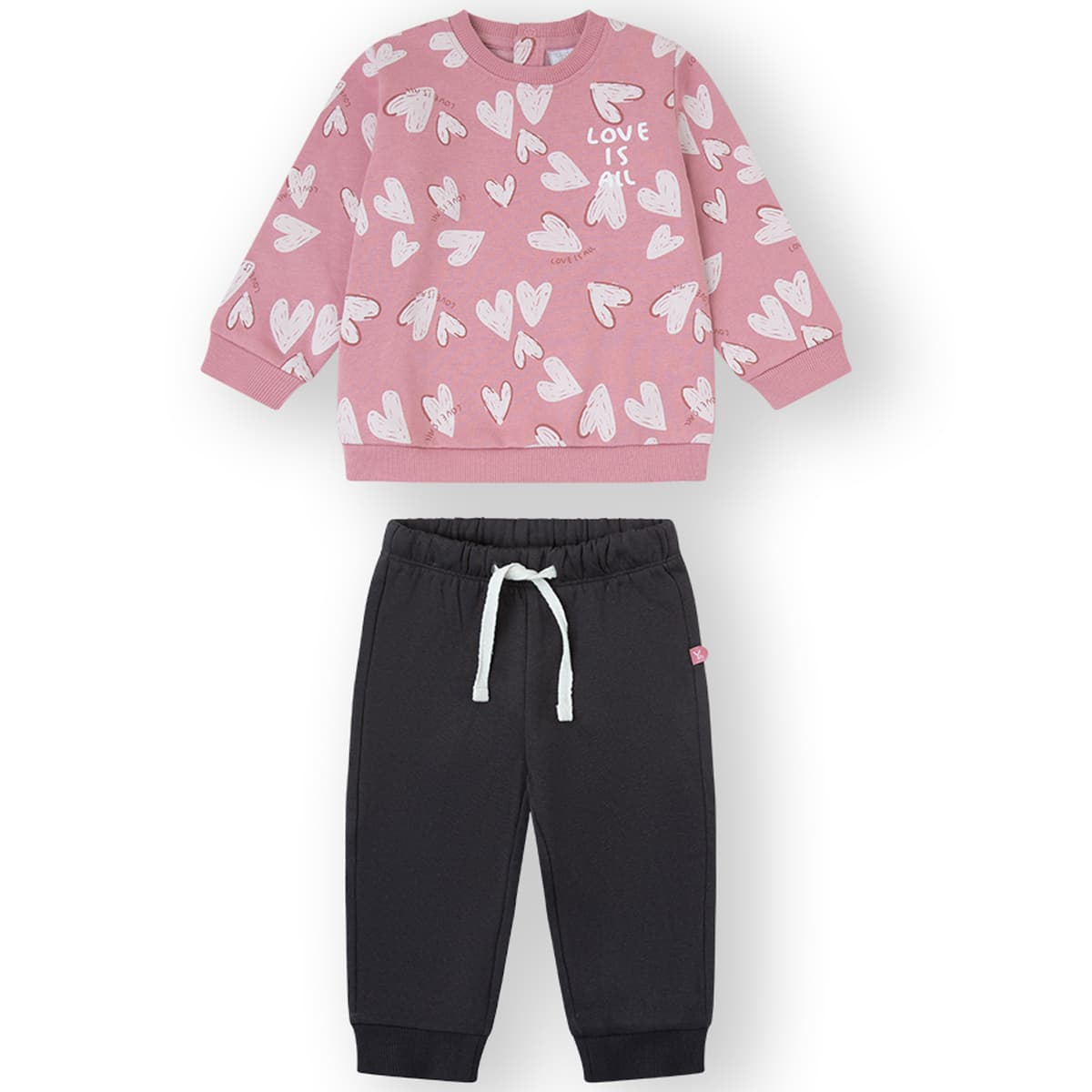 Yatsi Baby Conjunto de 2 peças para bebé Ref. 25202507 Sweatshirt estampada Love com calças a condizer