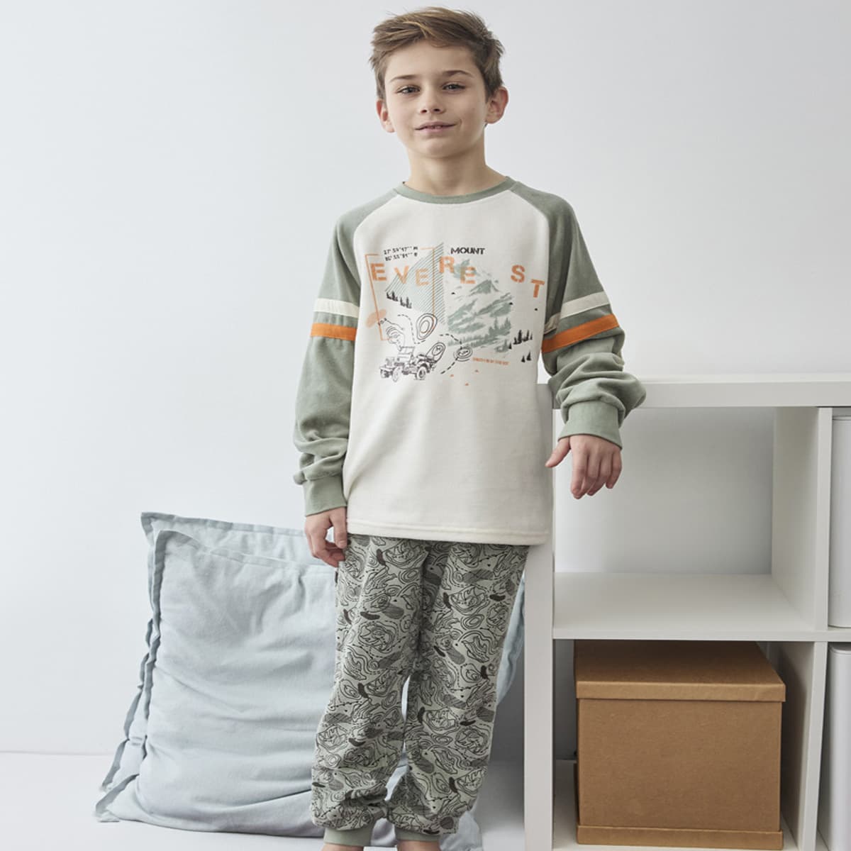Pyjama polaire pour garçon, Tobogán 25208102, T-shirt Everest et pantalon imprimé