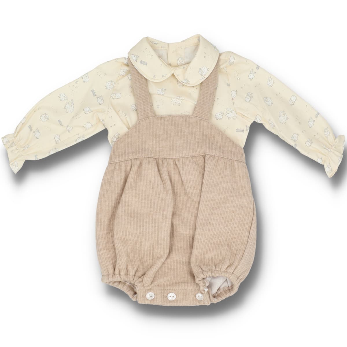 Ensemble salopette beige pour bébé Baby Ferr 25344 (1 à 18 mois)
