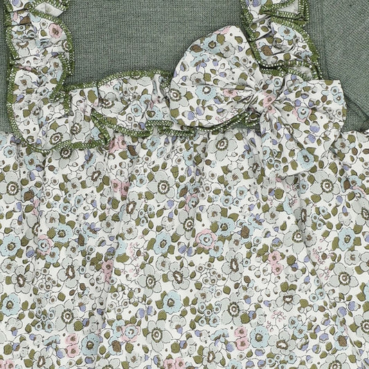 Vestido verde para bebé Baby Ferr 25429 com capa de fralda a condizer (3 a 36 meses)