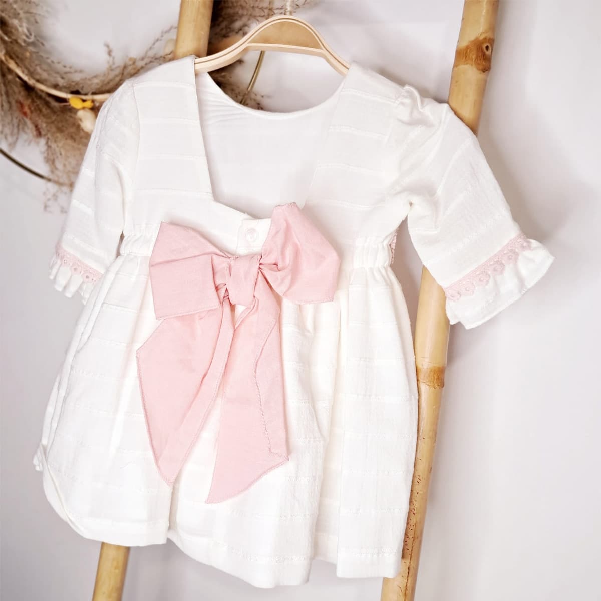 Vestido de ceremonia beige para niña – Baby-Ferr 25531