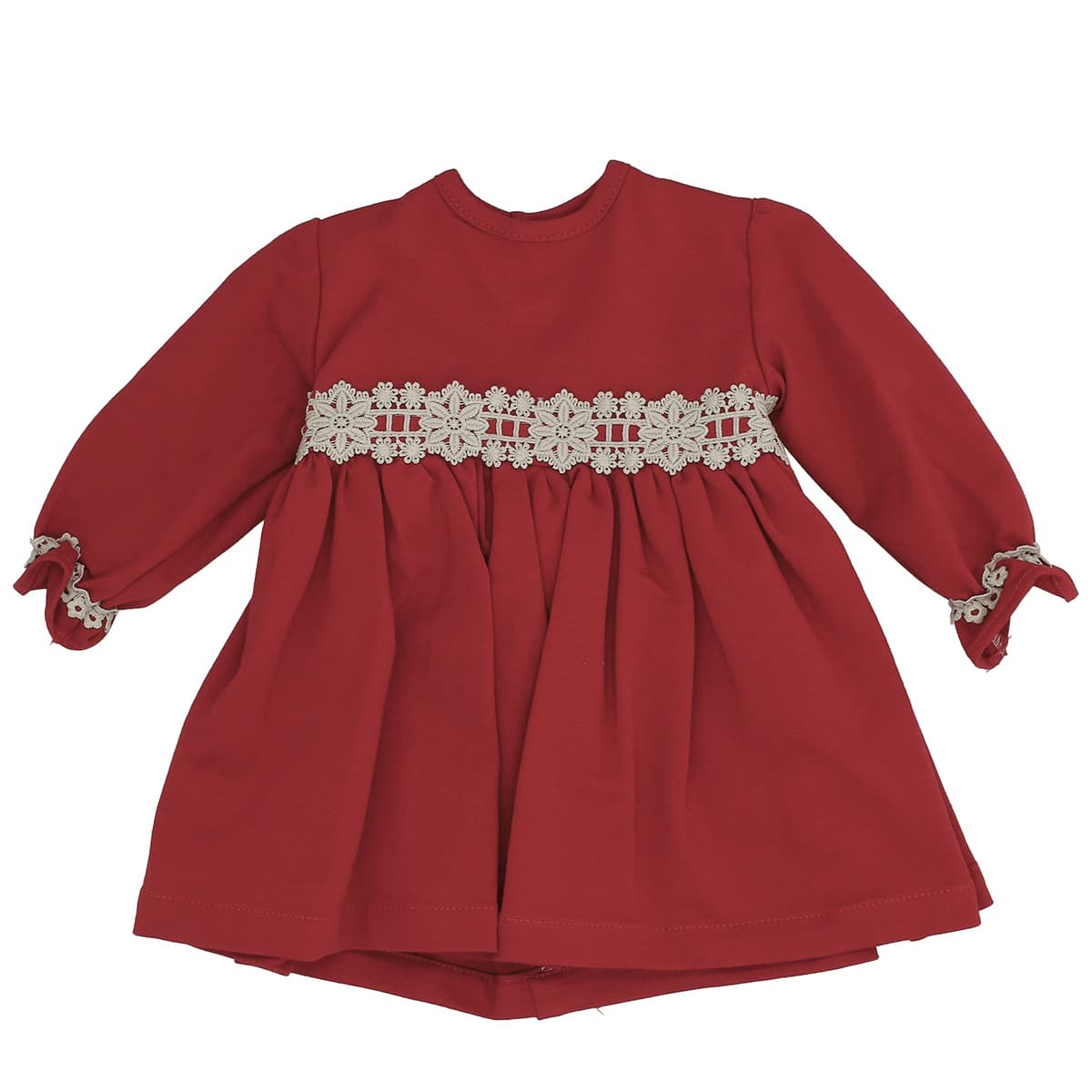 Robe Fillette 2T Sans Manches - Blanc Et Rouge - Fabriquée Au Mexique