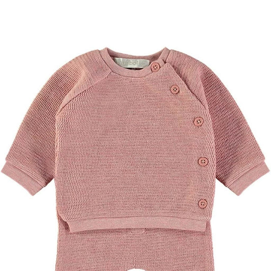 Pyjama bébé en polaire Baby Bol Best Friends avec leggings beiges et t-shirt brodé 250003