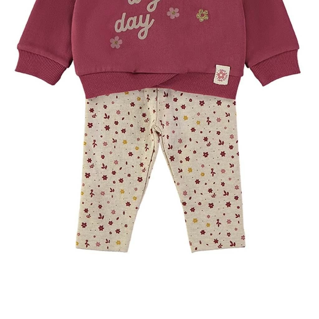 Conjunto Babybol cinza e verde para bebé menino com sweatshirt e calças 522152110 Conforto e estilo casual