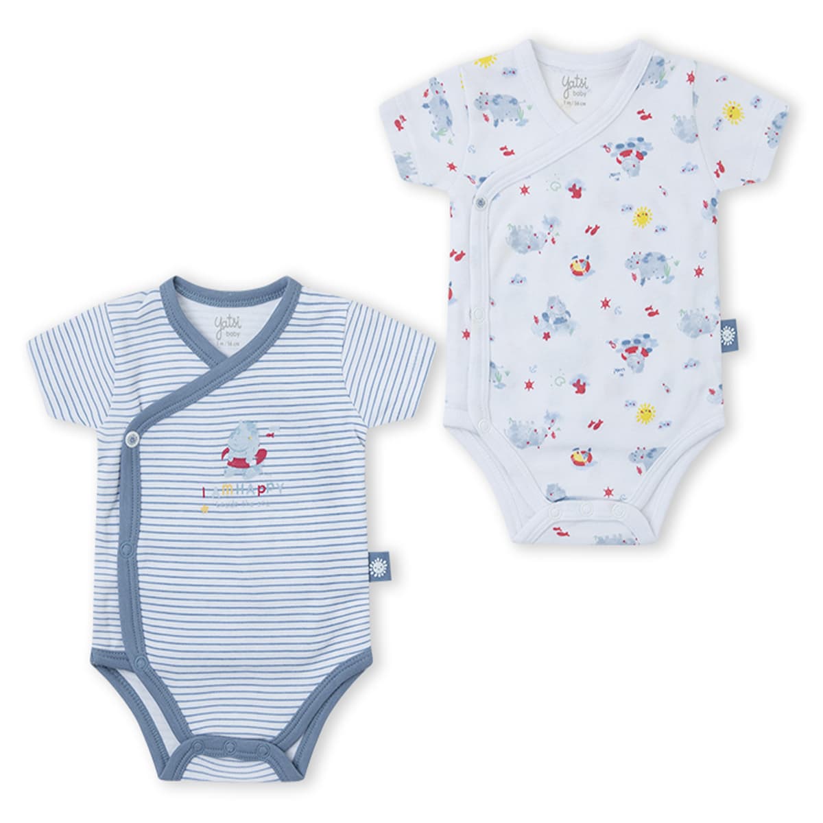 Lot de 2 bodies manches longues Yatsi Baby 25200121 Bleu espace et univers