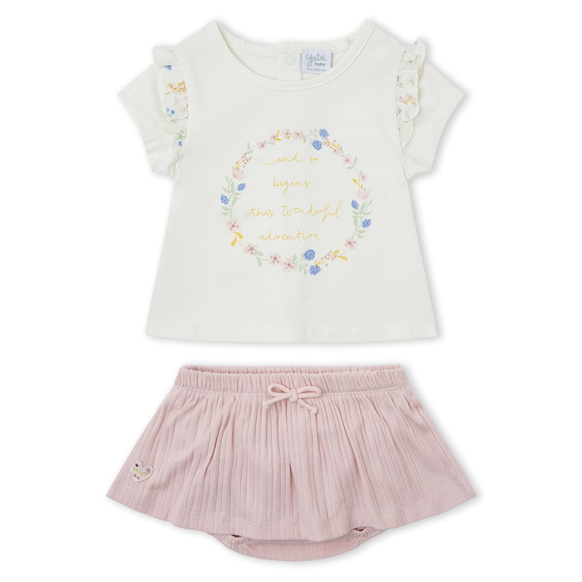 Conjunto bebé con faldita y camiseta floral – Yatsi 26110871 (1 a 18 meses)