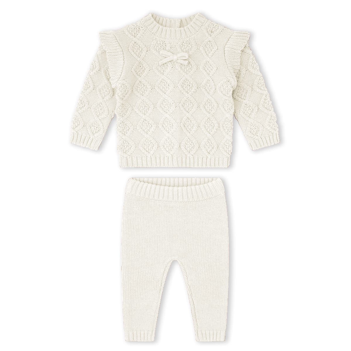 Conjunto de punto tricot crudo de jersey y pantalón Yatsi Baby (Ref. 26200710)