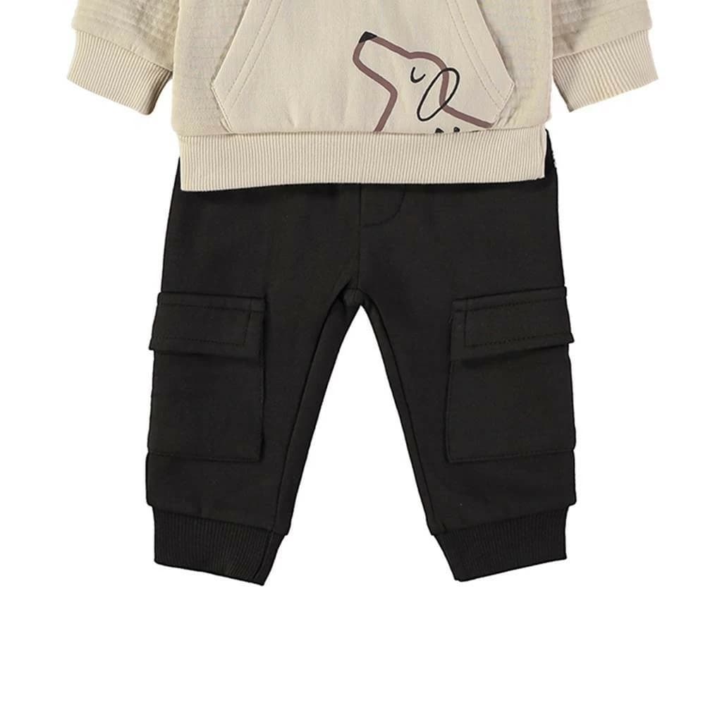 Ensemble bébé garçon Babybol gris et vert avec sweat et pantalon 522152110 Confort et style décontracté