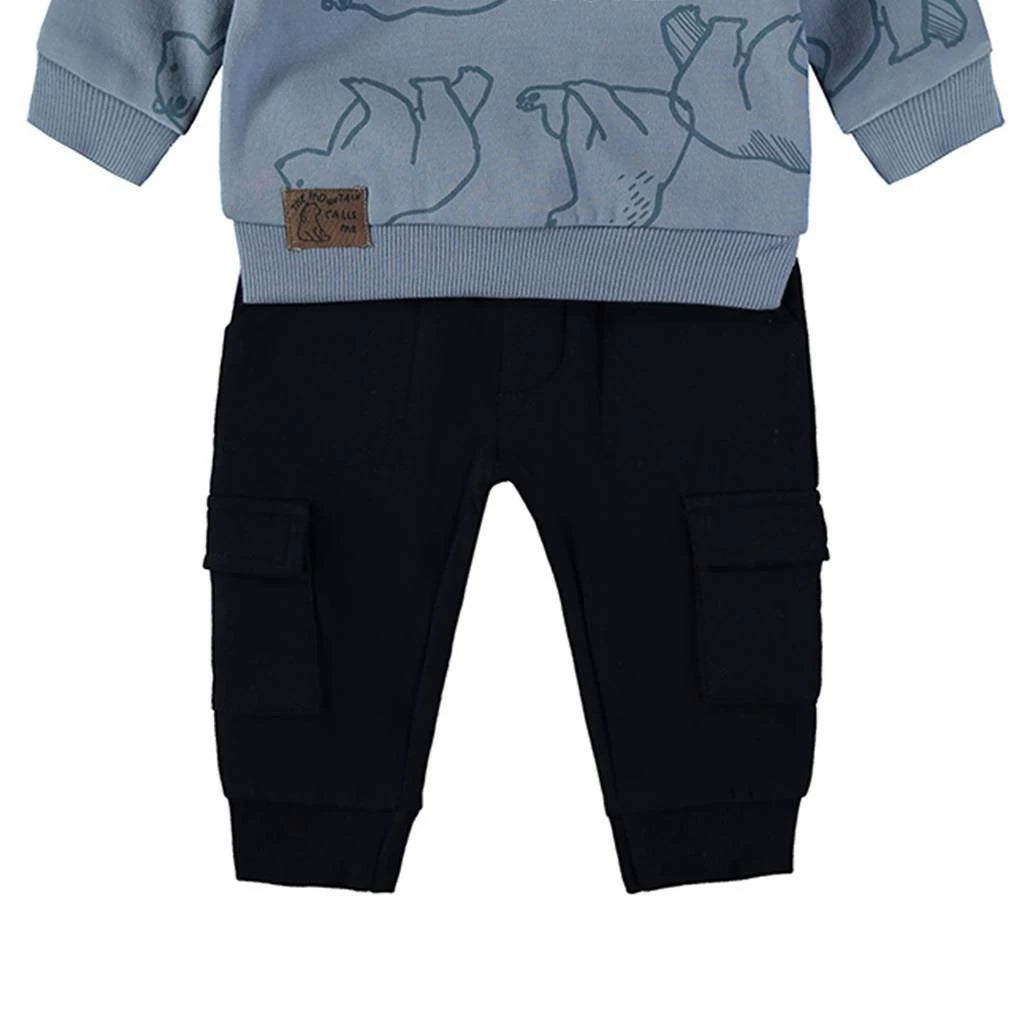 Ensemble bébé garçon Babybol gris et vert avec sweat et pantalon 522152110 Confort et style décontracté