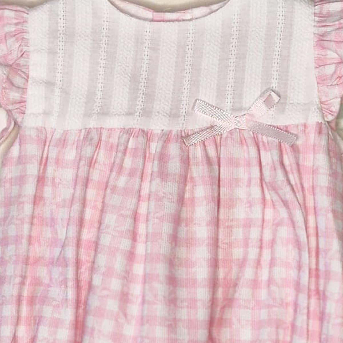 Rana rosa cuadro vichy para bebé con capota Baby Ferr 26205