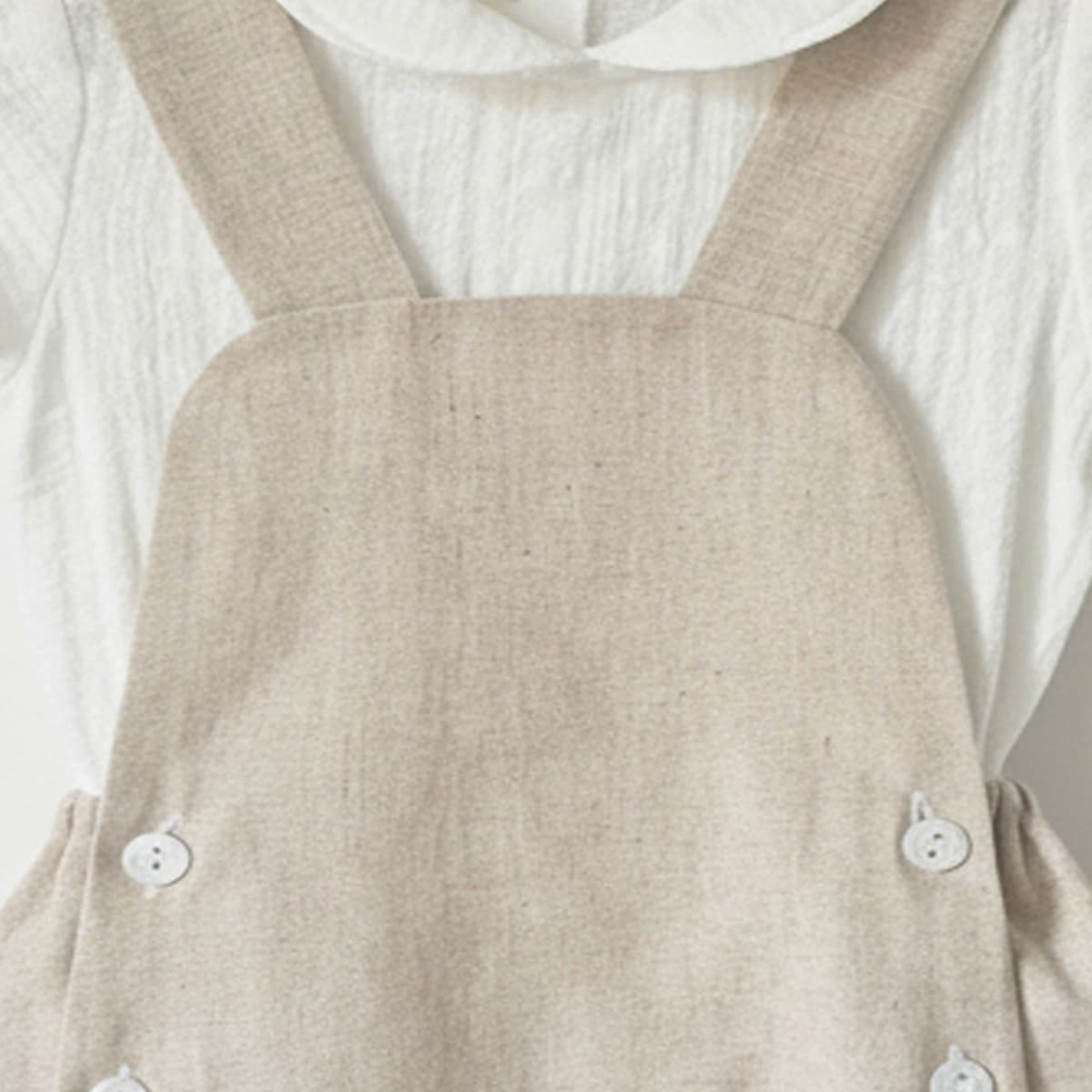 Conjunto rana bebé de lino camel – Blusa y peto Baby Ferr 26239 (1 a 18 meses)