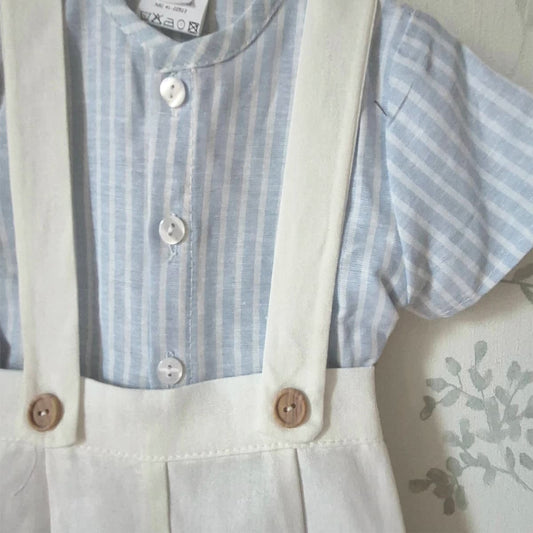 Conjunto para bebé crudo/azul Baby-Ferr – Modelo 26305