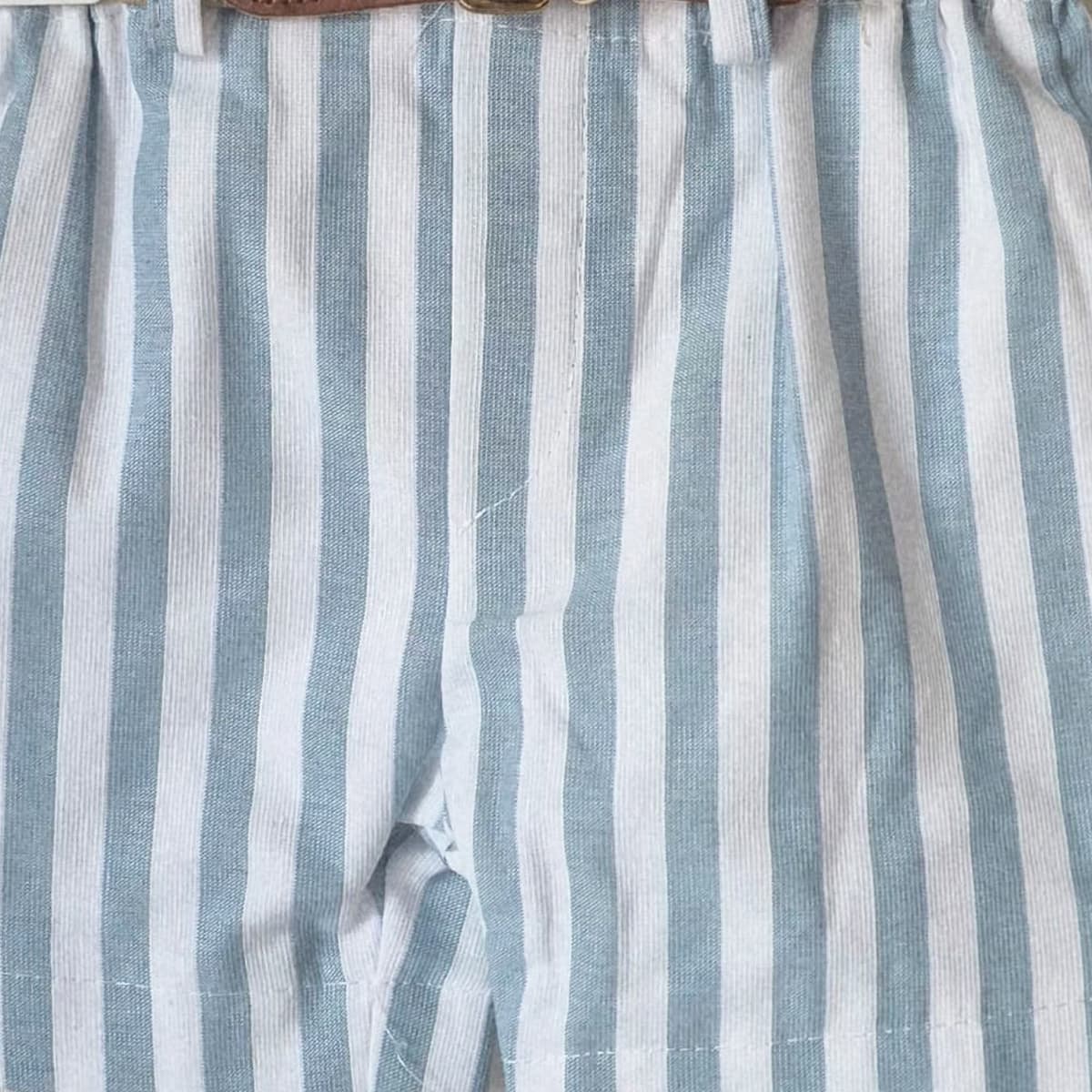 Conjunto niño ceremonia verano rayas verdes y beige Creaciones Baby Ferr 26339