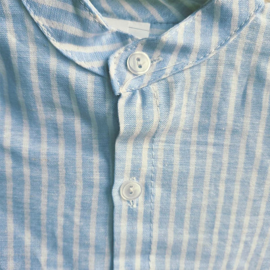 Conjunto infantil blanco con camisa rayas azul y cinturón Baby Ferr 26343 (2 a 6 años)
