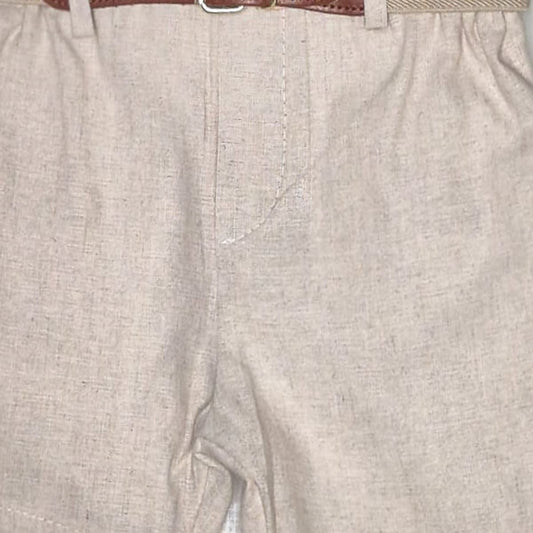 Conjunto infantil camel con camisa bambula y cinturón Baby Ferr 26347 (2 a 6 años)